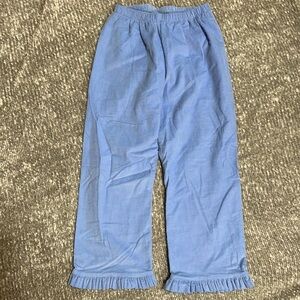 Red Beans lightweight cord periwinkle Ruffle Bottom Pants 6